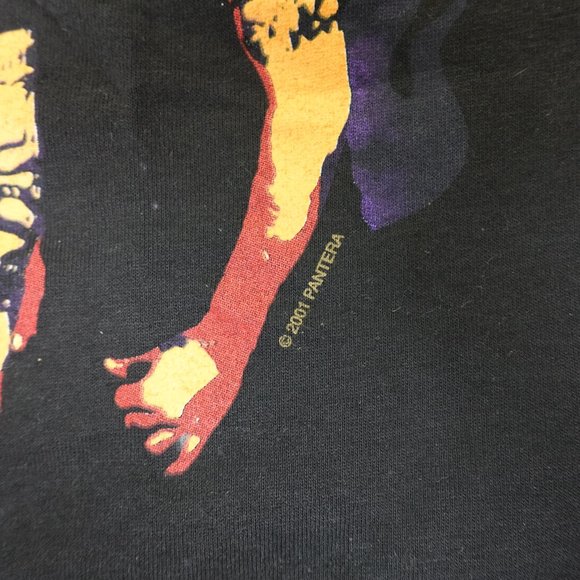 Vintage Pantera Shirt Mens Medium 2001 Metal Band Black Concert Tee T-Shirt - Picture 4 of 8
